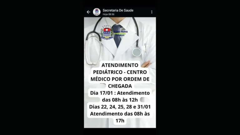 Prefeitura de Balsa Nova anuncia datas para atendimento pediátrico no Centro Médico