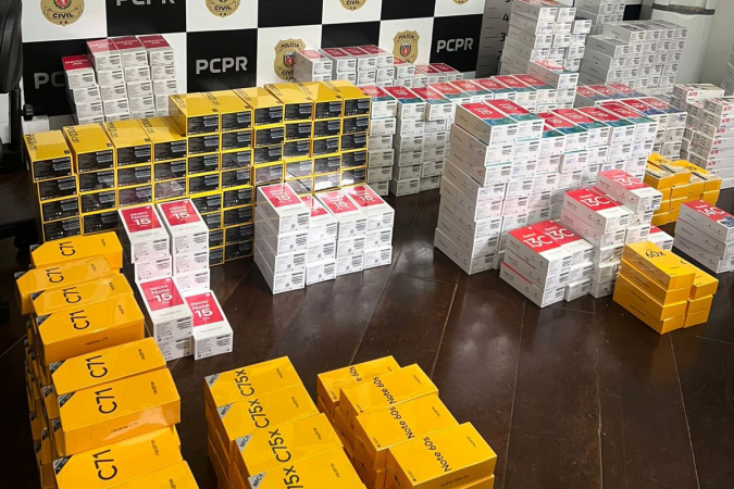 Celulares ilegais apreendidos em Curitiba valem R$ 3 milhões